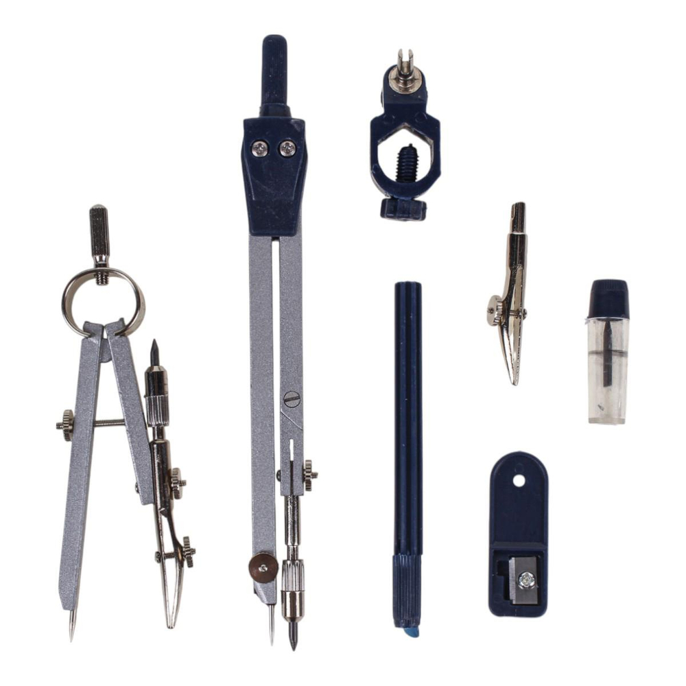 Готовальня 7 предм: циркуль мет,грифели, кронцирк,рейсфед,насадка под каранд.