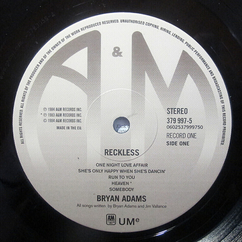 Bryan Adams / Reckless (Limited Edition)(2LP)