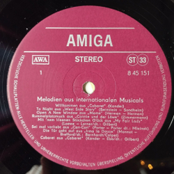 Винтажная виниловая пластинка LP Melodien Aus Internationalen Musicals Мелодии из Международных Мюзиклов (ГДР 1978)