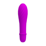 Лиловый вибратор Jonathan с бороздками - 12,3 см.