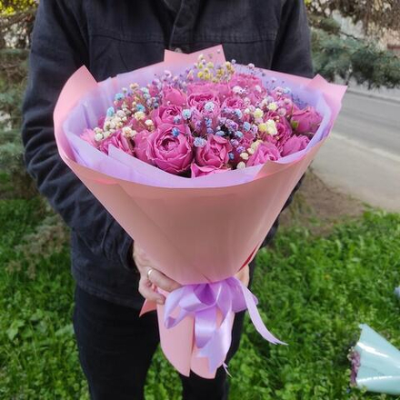 Букет мисти Баблс 11шт с гипсофилой