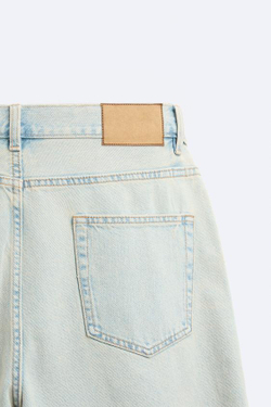 ZARA ДЖИНСОВЫЕ ШОРТЫ STRAIGHT-LEG, ЧЕРНИЛЬНО-СИНИЙ