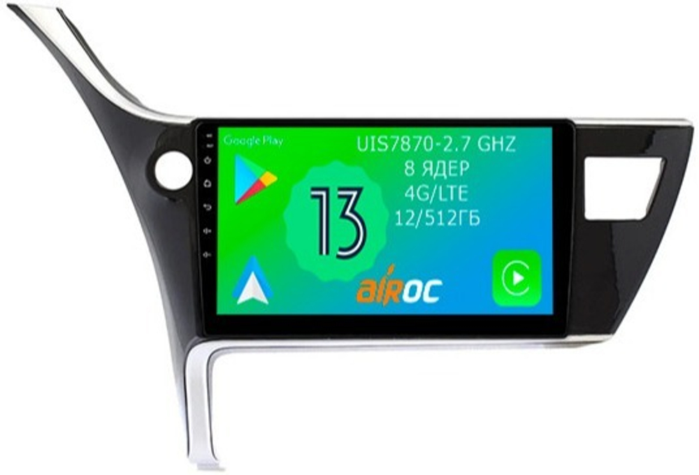 Магнитола для Toyota Corolla E180 2016-2019 (Китай) - Airoc 2K AU-1143 Android 13, 8-ядер, 12/512Гб, SIM-слот