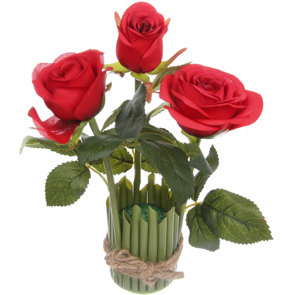 Цветочная композиция «Весенняя рапсодия» 14*23см Роза красная