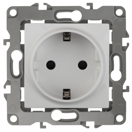 Розетка ЭРА Серия 12 12-2011-01 2P+E Schuko 16A-250В IP20 винт без м.лапок белый