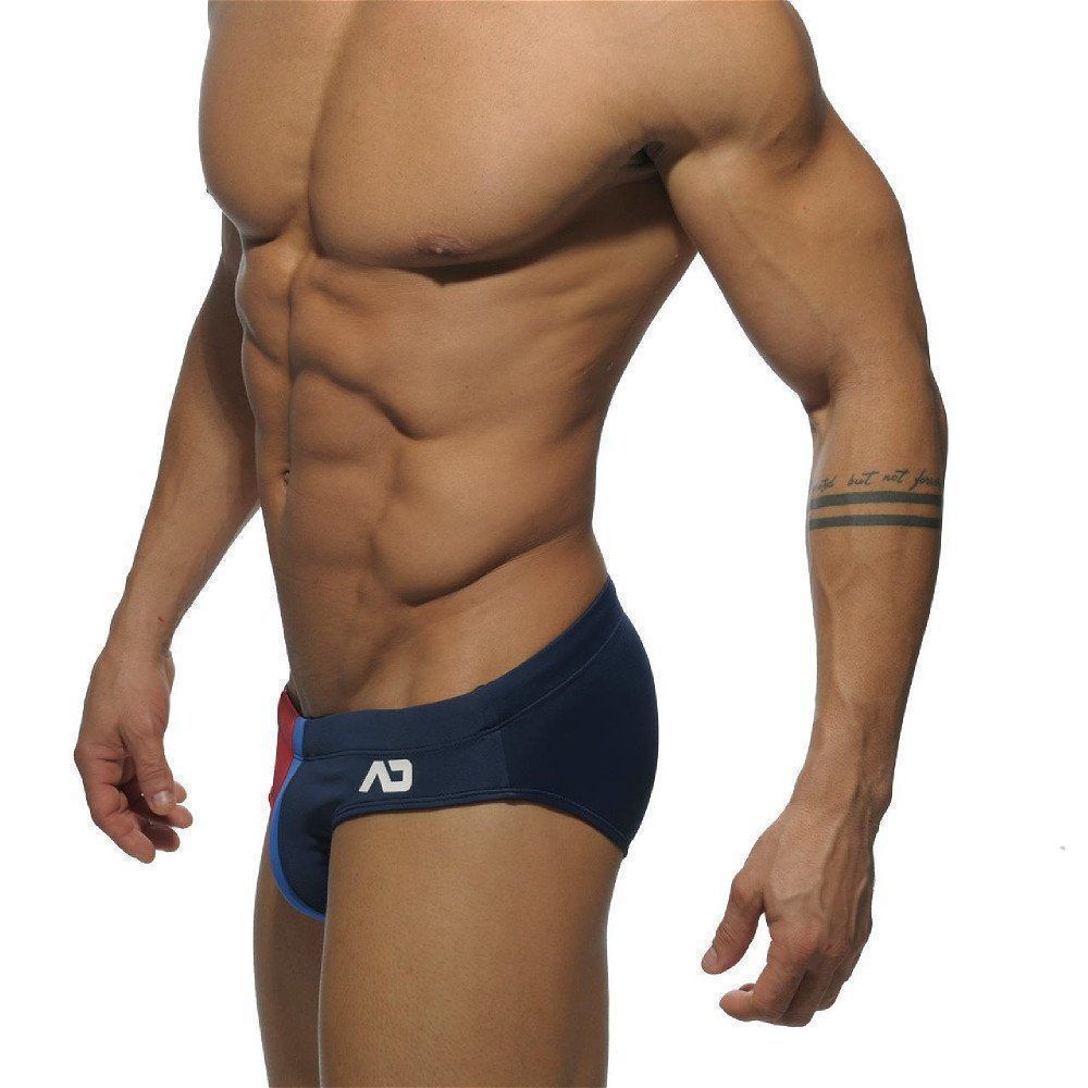 Мужские плавки брифы синие с Пуш -ап  Addicted Red-Blue  Stripes Push ap