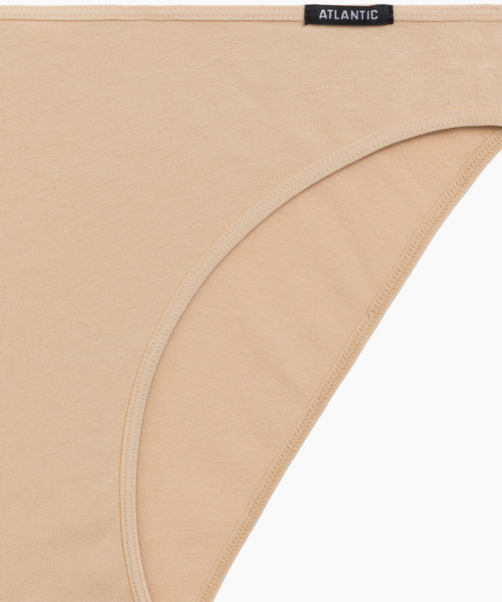 Женские трусы слипы спорт Atlantic, набор 3 шт., хлопок, бежевые, Basic 3BLP-580
