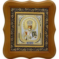 Николай Чудотворец. Печатная икона (конгрев).