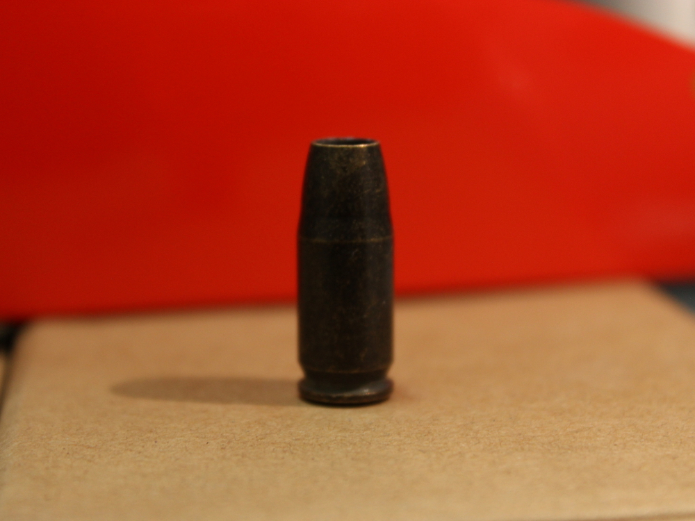 Темлячная бусина "Патрон темный", латунь