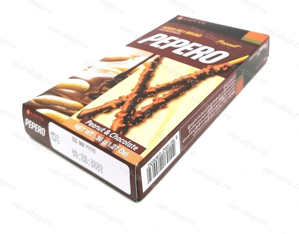 Соломка в шоколадной глазури Pepero Peanut, Корея, 36 гр.