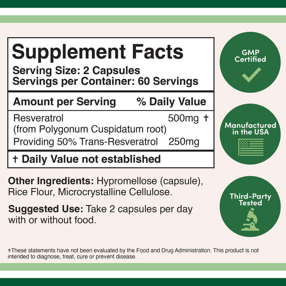 Double Wood Supplements - Resveratrol 120 capsules