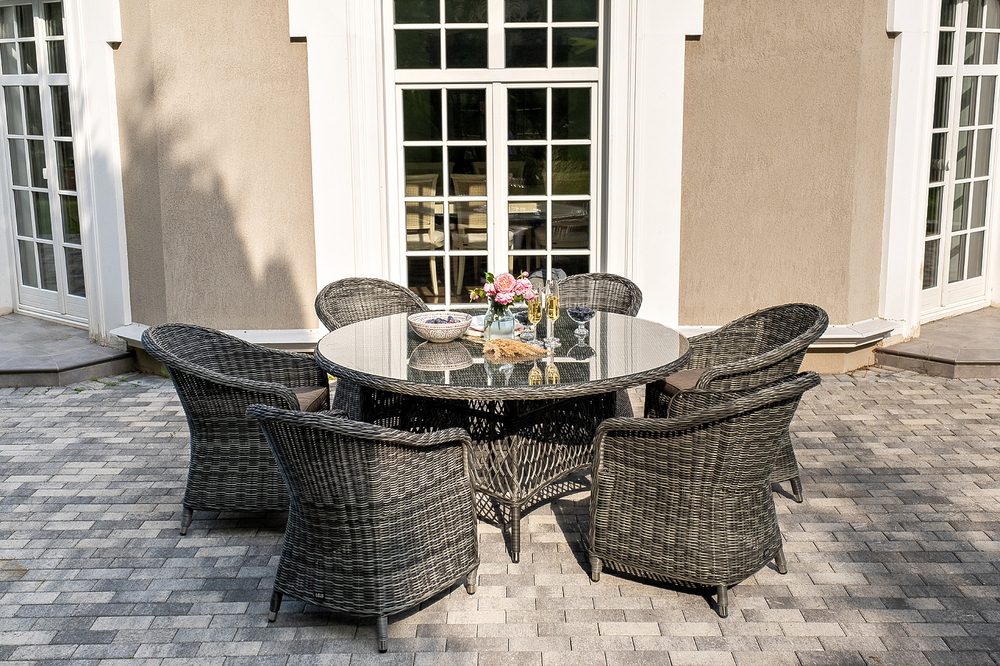 "Эспрессо–150 R" обеденная группа плетеная, цвет графит