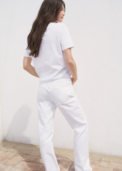 Хлопковая футболка с V-образной горловиной