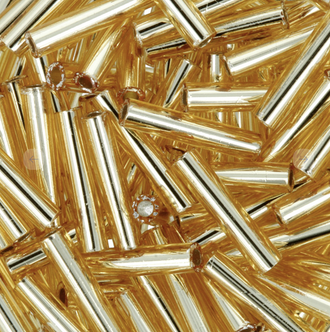 Бисер Япония "TOHO" СТЕКЛЯРУС (BUGLE) №3 9 мм 5 х 5 г №0022B золотистый