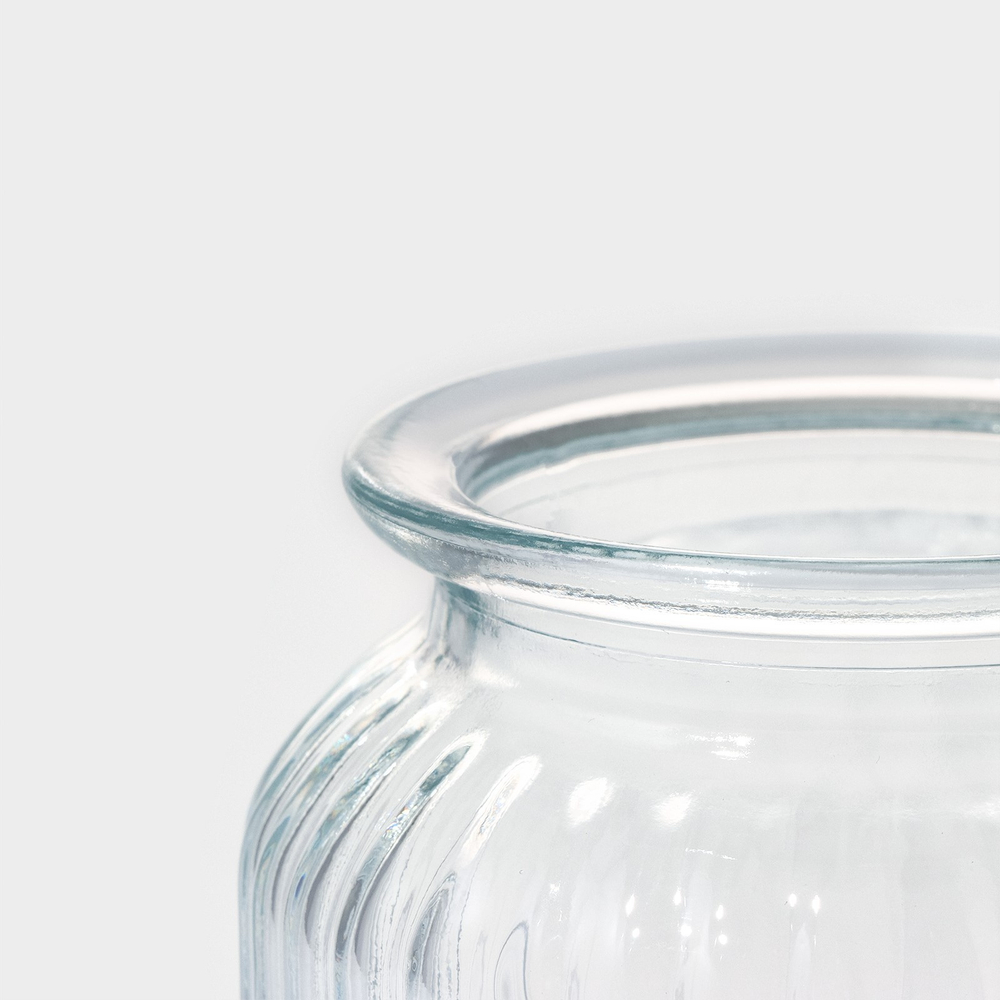 Банка стеклянная для сыпучих продуктов с керамической крышкой Зайка в золотом, 950 мл