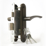 Замок врезной Зенит, ЗВ4-3.07, 00-00000550, ручка в комплект, цилиндровый, бронз