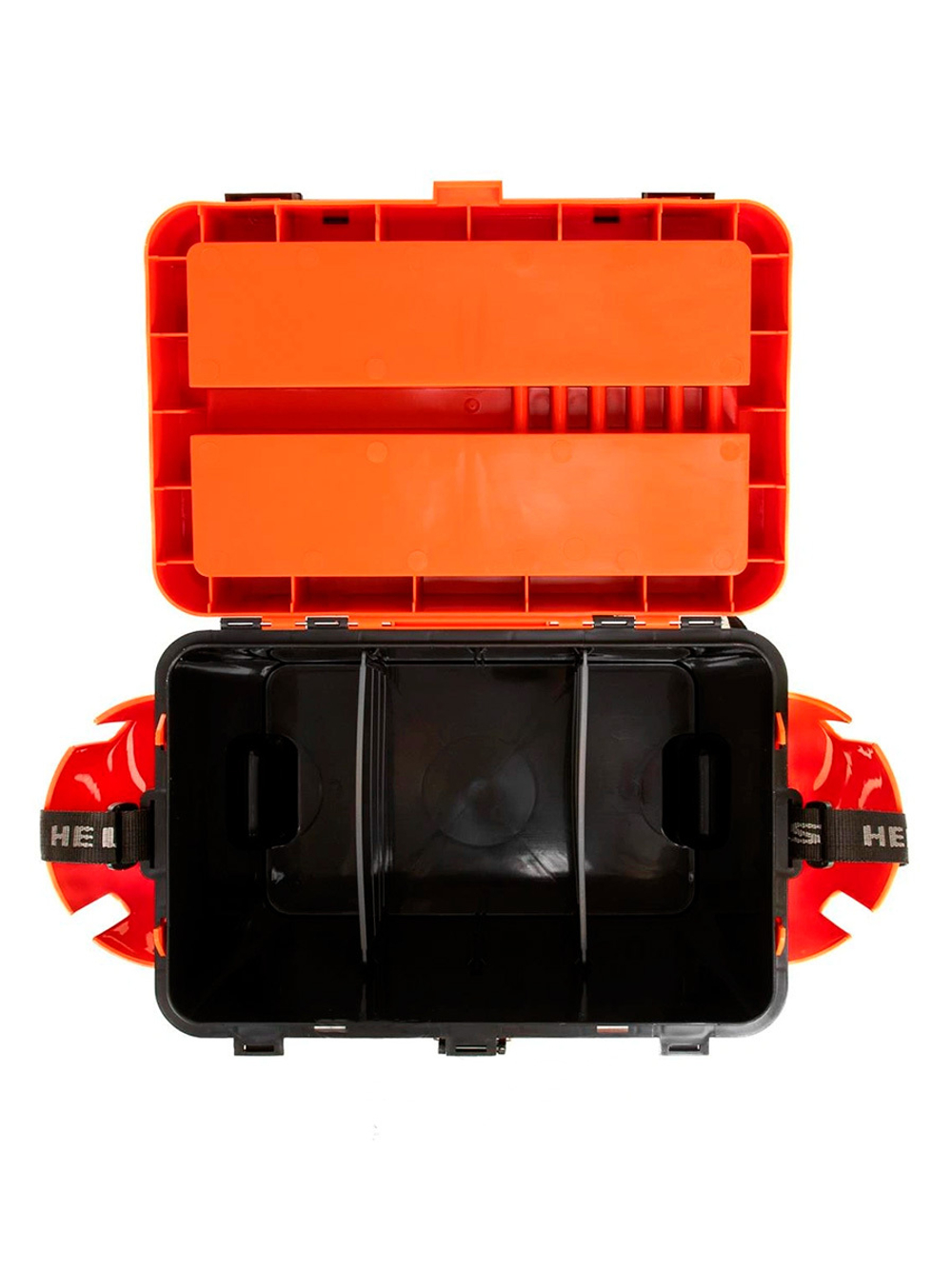 Ящик рыболовный зимний Helios FishBox TROUT оранжевый, с карманами (HS-FB-IML-19-O)