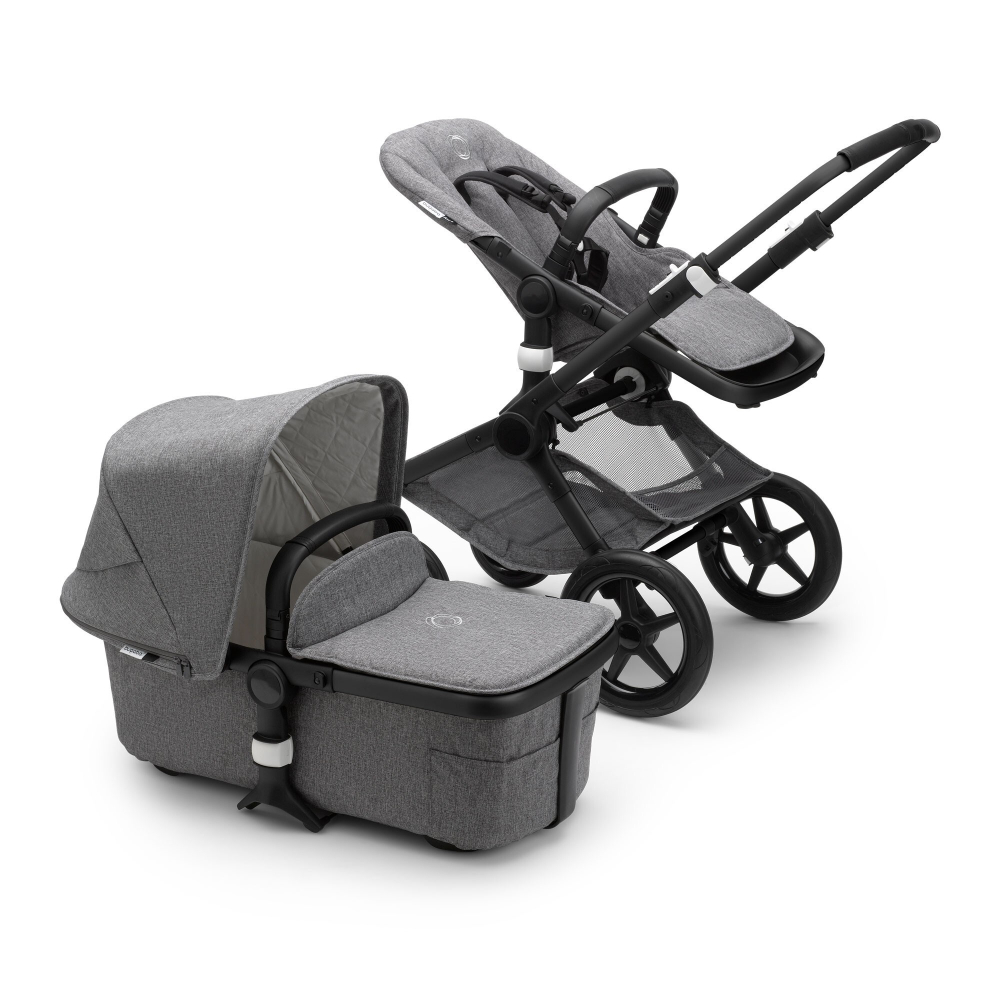 Коляска 2 в 1 Bugaboo Fox 2 Classic Black/Grey Melange, черный/серый меланж