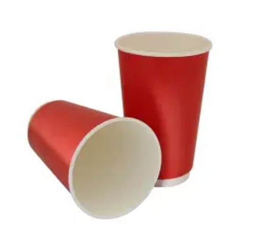 Бумажный стакан 2-х слойный 400мл. Красный, 500шт/кор. Лига пак