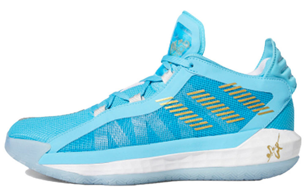 Adidas D lillard 6 “5 Generals” Wuhu Generals Ma Chao shock absorption non-slip wear-resistant low-top basketball shoes men's blue