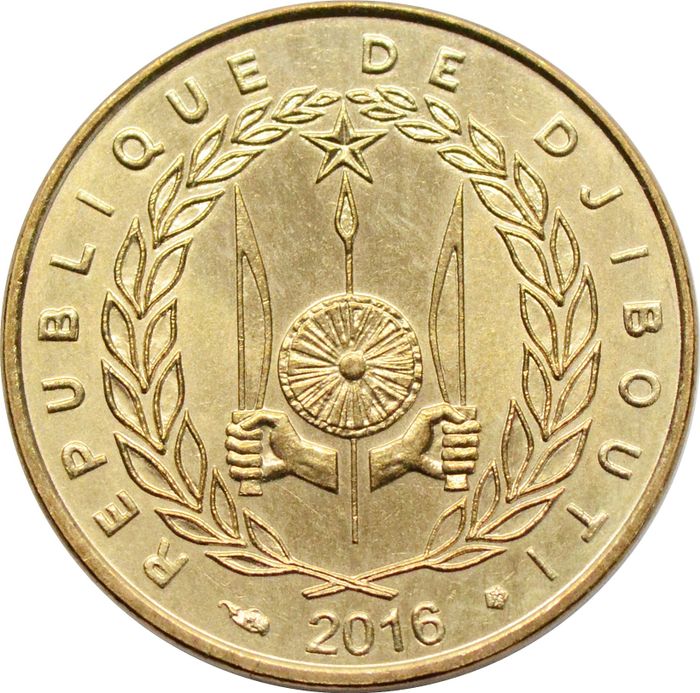 10 франков 2016 Джибути