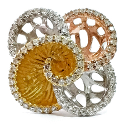 Ювелирное кольцо из серебра с позолотой