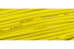 Провод ПГВА REXANT 1х0.50 кв.мм, желтый, бухта 100 м 01-6512