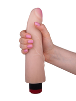 Вибратор-реалистик с шишечками у основания - 24,7 см. (Цвет: телесный)