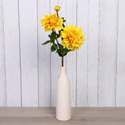 Цветок искусственный «Natur» 72см Георгин 2цветка и бутон желтый