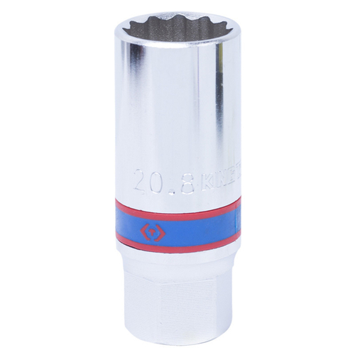 KING TONY (363021) Головка свечная двенадцатигранная 3/8", 21 мм, резиновый фиксатор