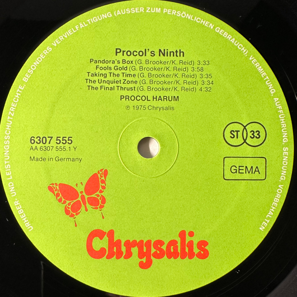 Procol Harum ‎– Procol's Ninth (Германия 1975г.)