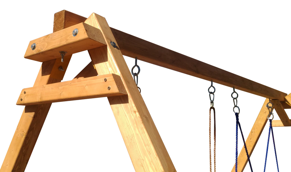 Деревянные качели с качелями со спинкой