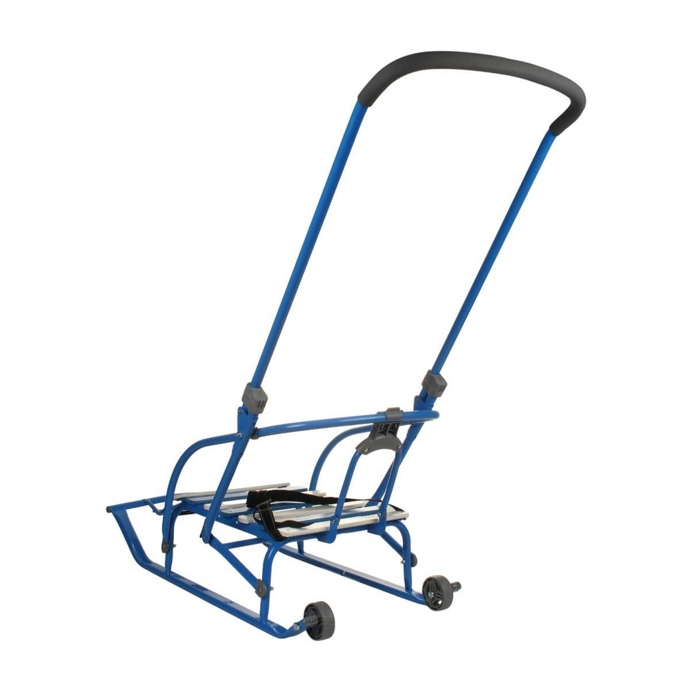 Санки "Nikki 2 " складная спинка, ручка, цвет голубой