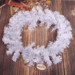 Венок хвойный «Снежинка» d-40 см (100 веток), ПВХ белый иней