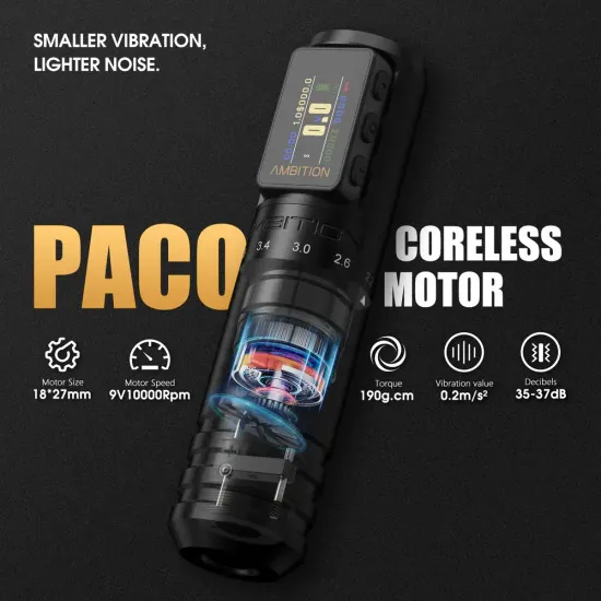 Ambition "PACO-2" (беспроводная машинка для профессиональной татуировки)