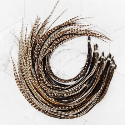 Перо из седла петуха Dun Grizzly (Brown)