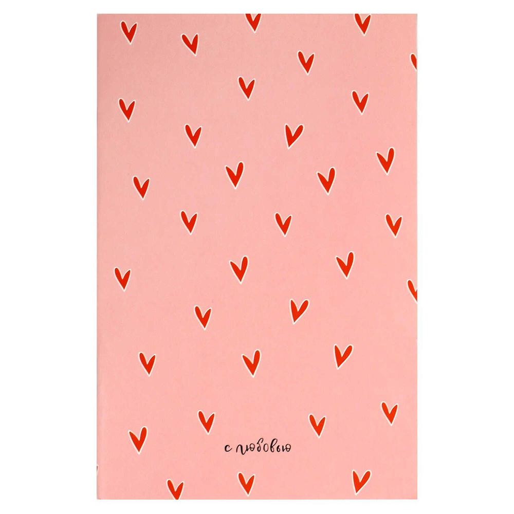 Блокнот 120*185мм 32л скоба "Сердечки на розовом" кл., мат.лам.