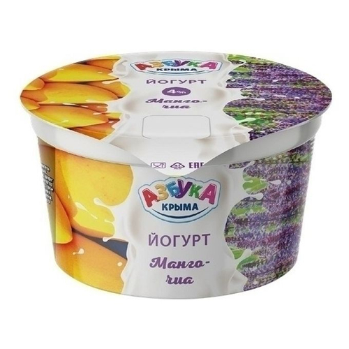 Йогурт "Азбука Крыма" манго-чиа 4% БЗМЖ 140 г