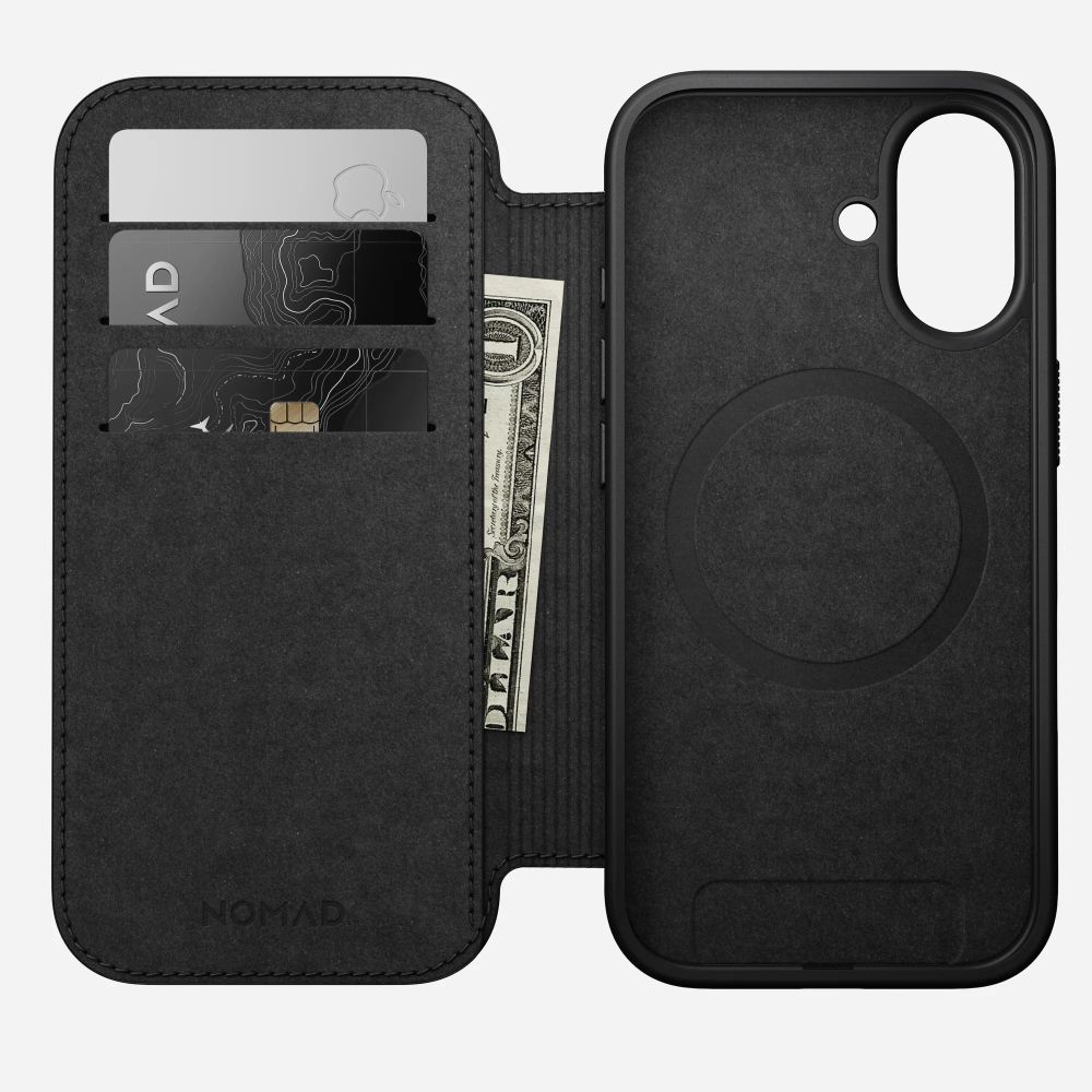 Кожаный чехол-книжка Nomad Modern Leather Case для iPhone 17 коричневый