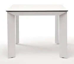 "Венето" обеденный стол из HPL 90х90см, цвет молочный, каркас белый