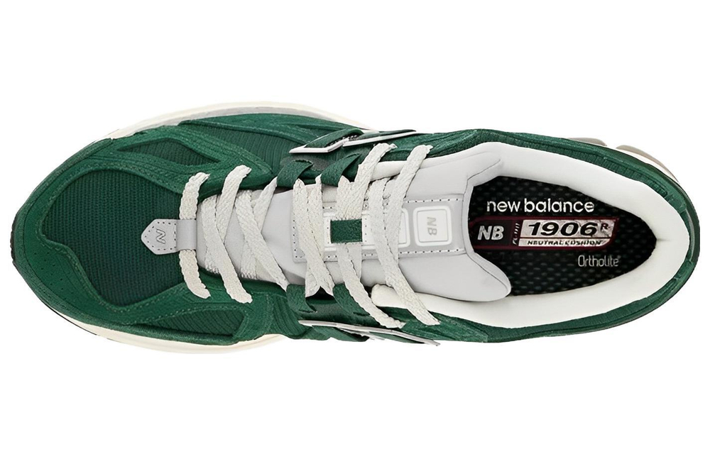 New Balance NB 1906R retro shock absorption, non-slip, wear-resistant, low-cut casual running shoes for men and women with the same green and white