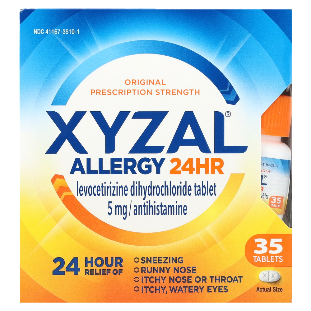 Xyzal, Allergy 24HR, 5 мг, 35 таблеток