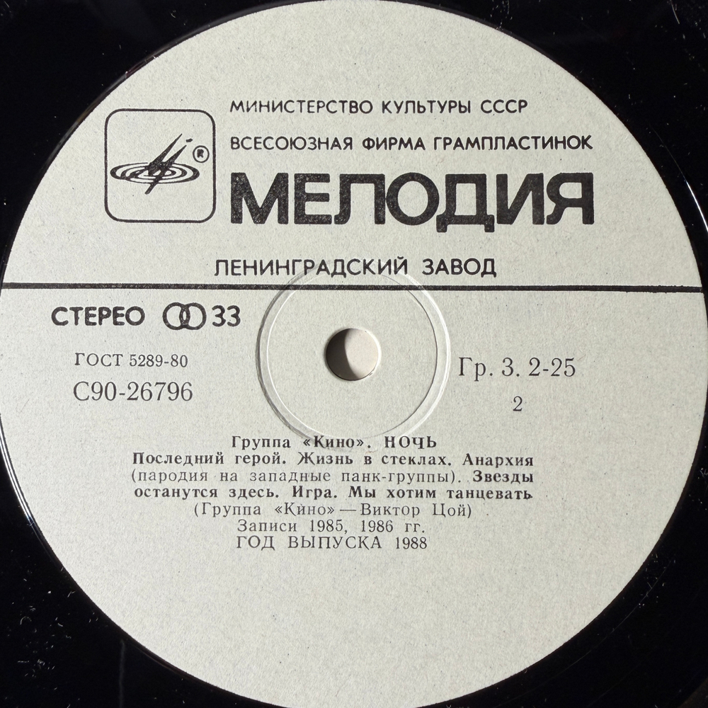 Кино – Ночь (СССР 1988г.)