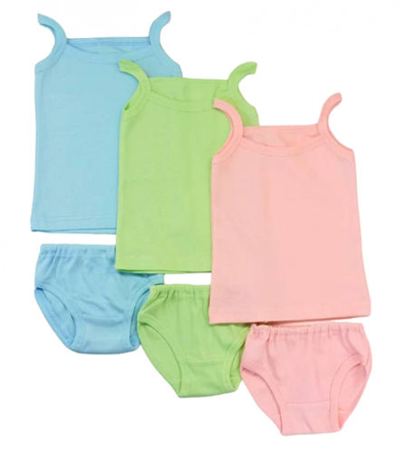 Гарнитур на бретельках 068/3 розовый, голубой, зеленый