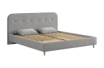 Кровать с основанием Лео 180х200 см (галька (велюр)/графит (велюр)),(графит (велюр)/галька (велюр)), (латте (велюр)/капучино (велюр))