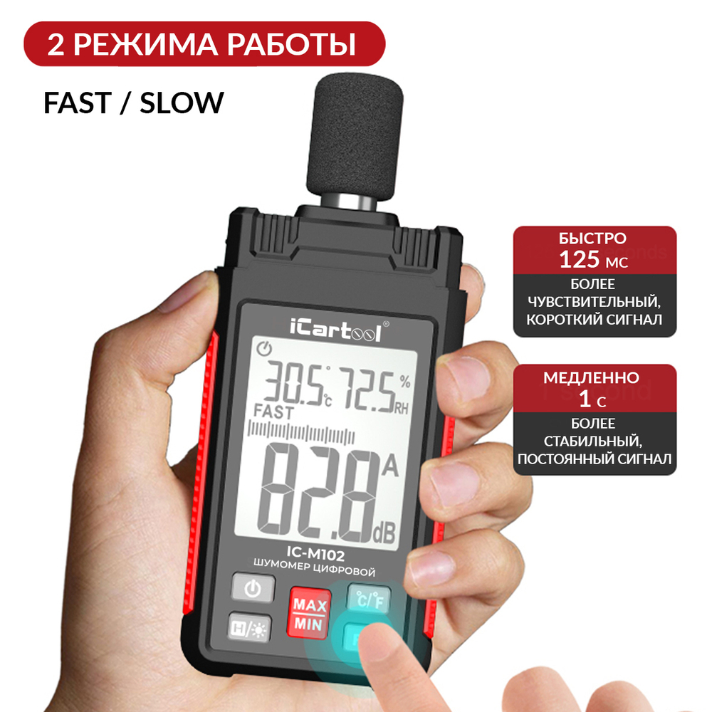 Шумомер цифровой iCartool IC-M102