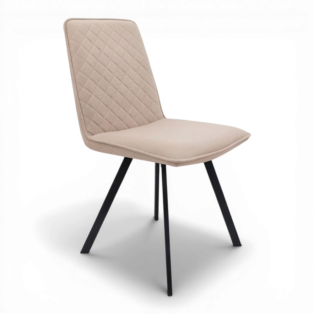 Стул "Капри" (арт. 301) велюр Бренди В03 бежевый, ножки черные