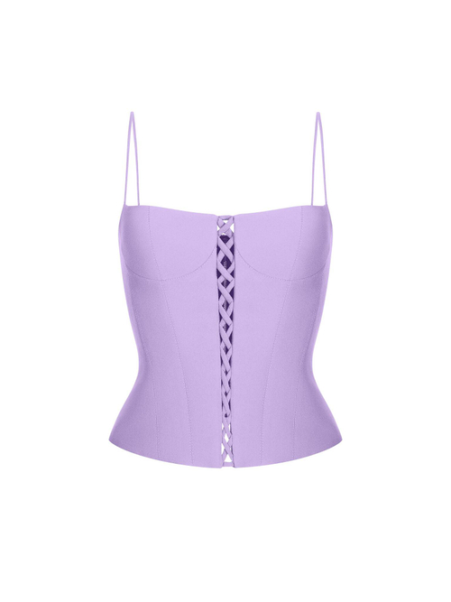 Топ-бюстье корсетного типа из крепа со шнуровкой