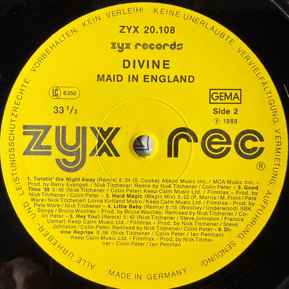 Divine ‎– Maid In England (Германия 1988г.)