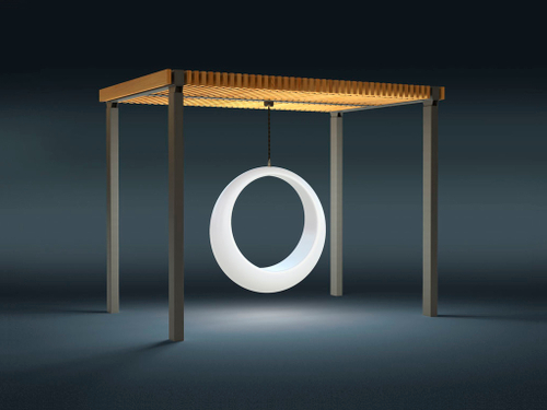 Пергола «Радуга» со светящимися LED качелями